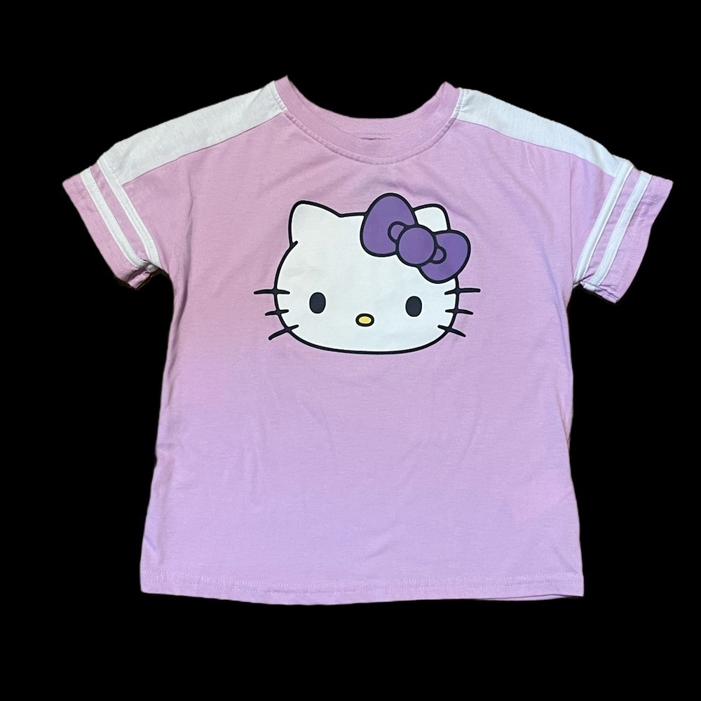 Hello Kitty T-shirt sporty purple white shortsleeved top Sanrio